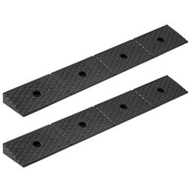 VEVOR Rubber Curb Ramp, 33069 lbs Load Capacity, 2 Inches Rise Height Heavy Duty Rubber Threshold Ramp with Drainage Tank for Wheelchairs, Stroll